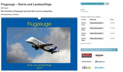 Kalender 2022 Flugzeuge - Starts und Landeanflüge DIN A 4