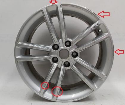 Radscheibe 19x8. 0J - SILBER mit Schaden Tesla Modell S 1054040-00-B