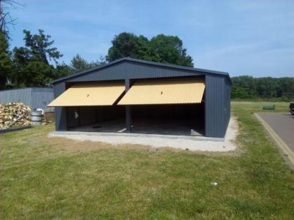 Blechgarage Garage Doppeltgarage Metallgarage 7x6 m mit Aufbau Anthrazitgrau