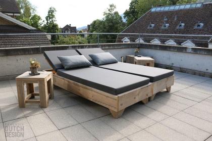 Bequeme Gartenliege Offenbach aus Bauholz von Exklusiv Dutch Design