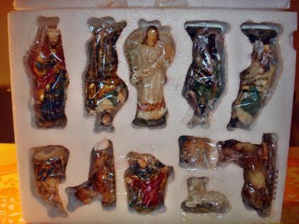 Krippenfiguren-Satz aus Polyresin 11 teilig 6cm -14cm neu OVP