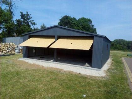 Blechgarage Garage Doppeltgarage Metallgarage 7x6 m mit Aufbau Anthrazitgrau