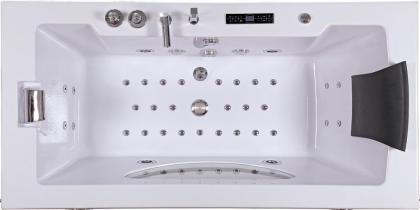 Badewanne Whirlpool Jacuzzi Düsen LED Rechteckig Ozonsystem 180x90x61cm Massage