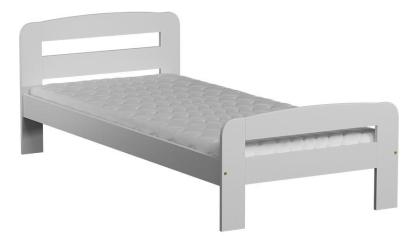 Weißes Bett KBD 02 90x200 mit Bonellfederkernmatratze Holzbett
