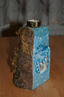 Dekostück mit Kerze Handarbeit