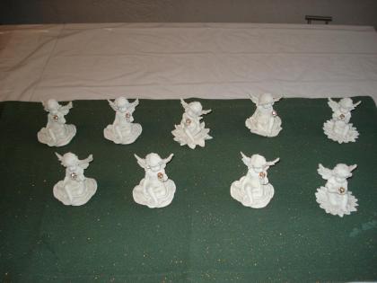 9 Engel aus Polystein Polyresin 8 cm