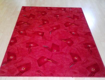 Teppich rot mit Muster maschinengewebt