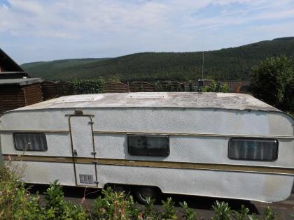 Wohnwagen mit Traktor Trecker ca 20 Meter schieben