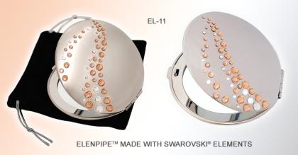 Taschenspiegel aus Metall Serie EL-11 ELENPIPE MADE WITH SWAROVSKI ELEMENTS