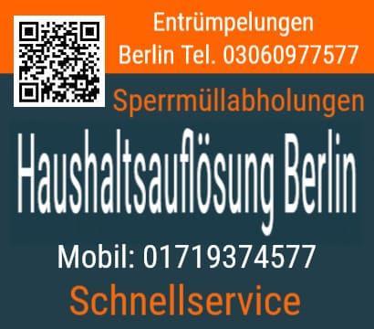 Sperrmülltaxi Berlin 3 5t. 14cbm pauschal 300 Euro oder 3cbm 80 Euro