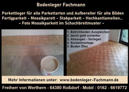 Parkettverlegung aller Art Abschleifen - 2x Ölen Parkettleger seit 2013