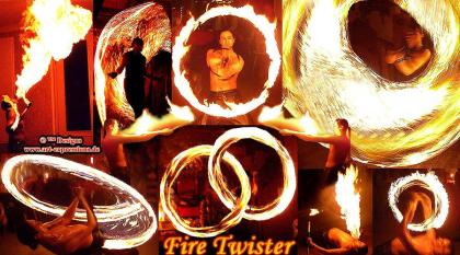 Atemberaubende Feuershow Feuerspucker Feuerschlucker FIRE TWISTER mit Feuersc