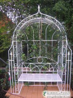 Rosenbogen Metallrosenbogen Metallbank Gartenbank Bank LOVE BANK
