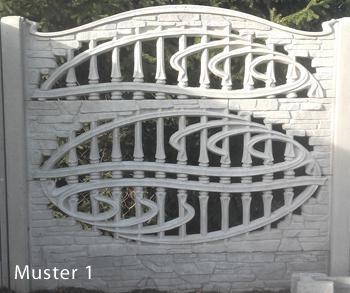 Komplette von 3x Betonplatte 1x Betonpfosten zum Betonzaun
