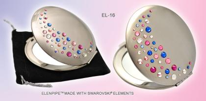 Taschenspiegel aus Metall Serie EL-16 ELENPIPE MADE WITH SWAROVSKI ELEMENTS