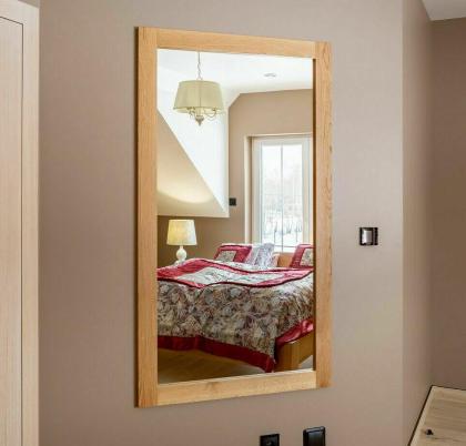 SPIEGEL WANDSPIEFGEL AUS EICHENHOLZ EICHE MASSIVHOLZ LACK 90x160x2 5cm