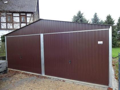Blechgarage Doppelgarage Fertiggarage Metallgarage Gerätebau 6x6m