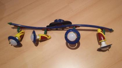 Kinderzimmer Deckenlampe mit 4 Spots rot gelb blau