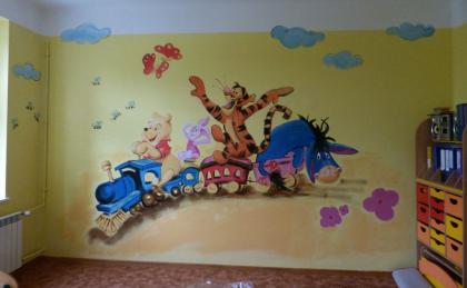 WANDMALEREI für KINDER LANDSCHAFTEN verschiedene MOTIVE auf der Wand