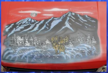Airbrush Auto Styling Motorhaube