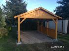GARAGENVORDACH HOLZÜBERDACHUNG FÜR AUTO KLEBEDACH MIT IMPRÄGNIERUNG HOLZ 3 5x5m