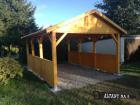 Garagenvordach 3. 5m x 5m HOLZÜBERDACHUNG FÜR AUTO BITUMENSCHINDELN