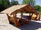 Rustikale Holzmöbel Garnituren für Garten Terrasse