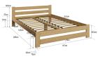 Details zu Grau Holzbett Doppelbett Massivholz 140/ 160x200 Lattenrost Matratze