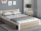 Bett aua Kiefernholz mit Lattenrost MDF-Platte Einzelbett Doppelbett Schlafzimme