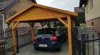HOLZÜBERDACHUNG FÜR AUTO GARAGENVORDACH GARTENHAUS 3 5x5m BITUMENSCHINDELN NEU
