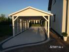 HOLZÜBERDACHUNG FÜR AUTO GARAGENVORDACH GARTENHAUS 3 5x5m BITUMENSCHINDELN NEU